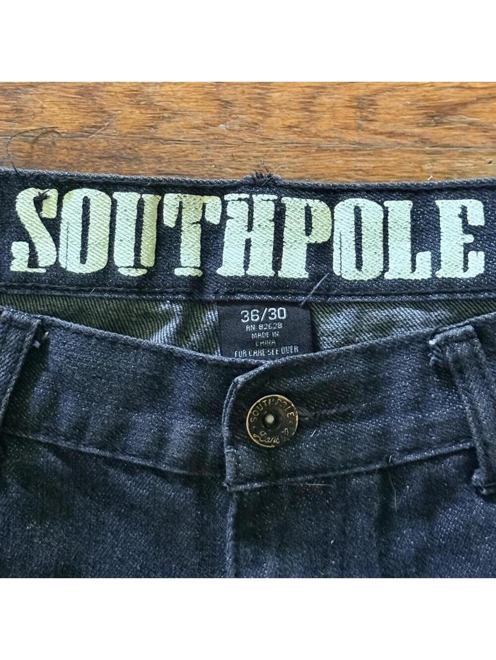 Vintage Y2K Southpole Baggy Jeans -black 36x30🔥 - Picture 2 of 8
